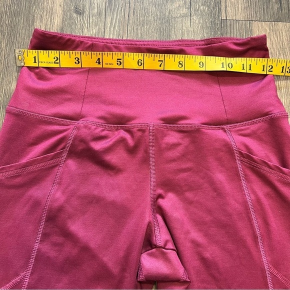 F21 Burgundy Active Pocket High Waist Compression Leggings Size XS - Picture 8 of 9